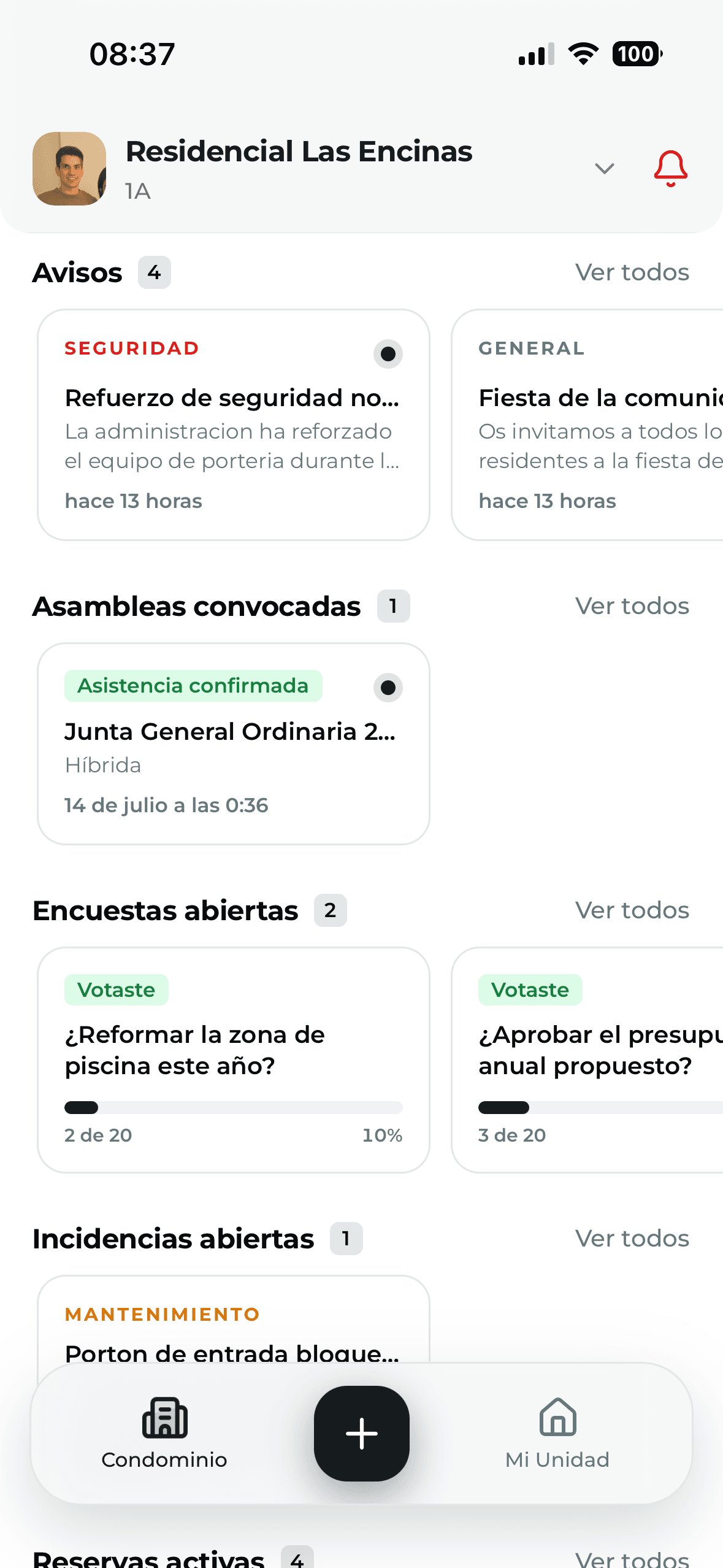 El condominio en el bolsillo del residente.