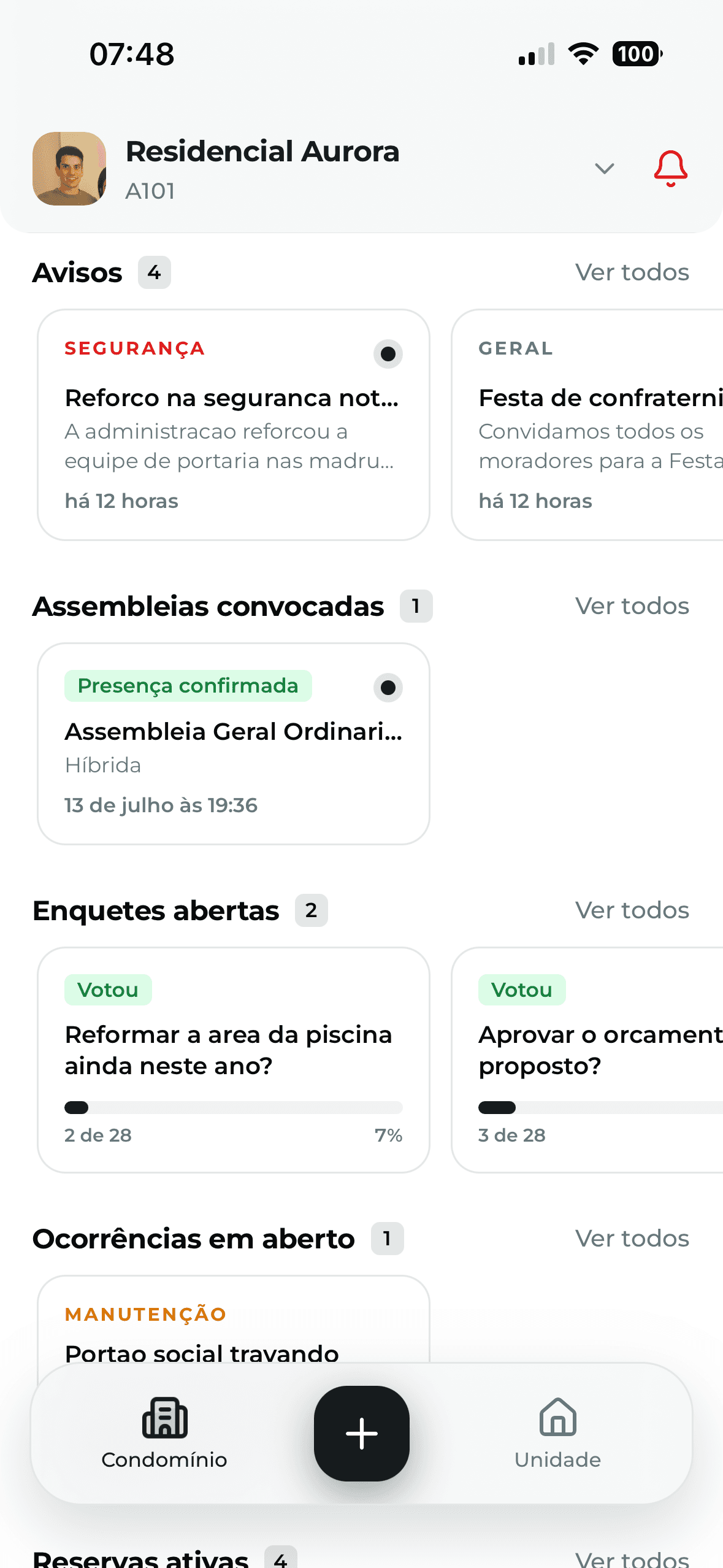 O condomínio no bolso do morador.